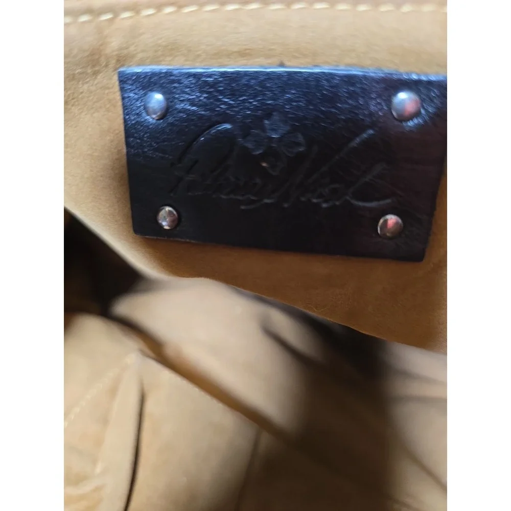 Patricia Nash  Benvenuto Black Leather Purse XL Tote Bag Studded